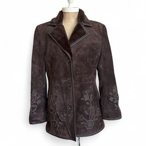 Brandon Thomas Genuine Leather Coat Y2K Size Medium